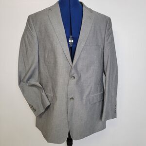 Saddlebred Blazer Men’s 42R Classic Fit Gray Cotton 2 -Button Sport Coat Jacket